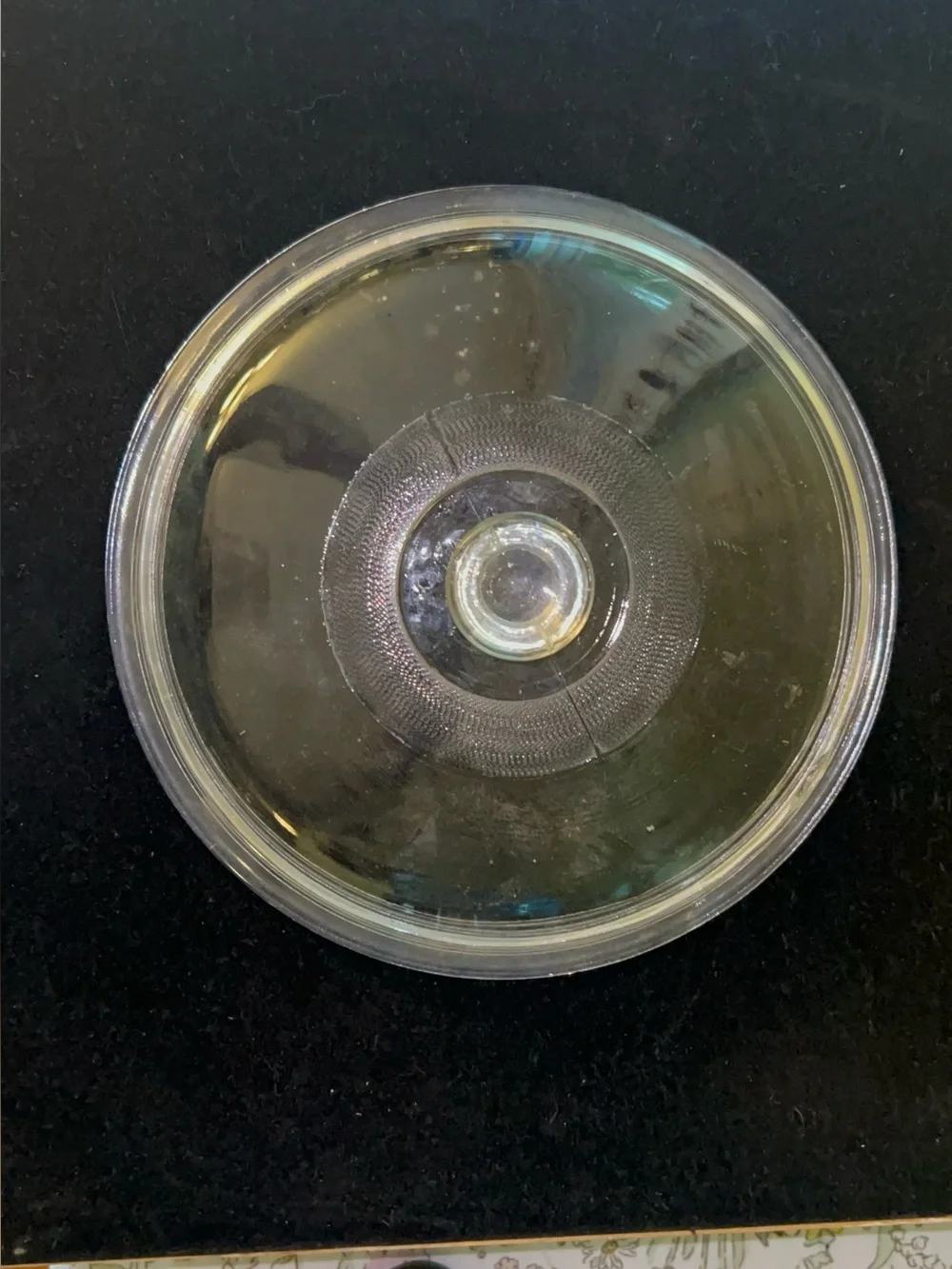 Vintage Glass Lid with Knob Top 8 inch diameter
